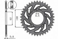 Звезда задняя Sunstar 1-3100-43