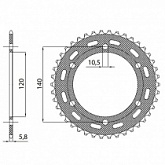Звезда задняя Sunstar 1-3529-42