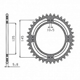 Звезда задняя Sunstar 1-3538-41