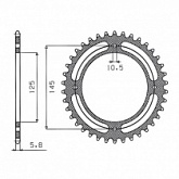 Звезда задняя Sunstar 1-3538-47