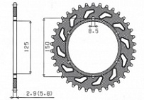 Звезда задняя Sunstar 1-3547-42