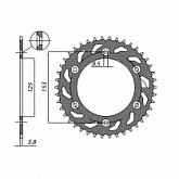 Звезда задняя Sunstar 1-3559-49
