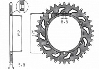 Звезда задняя Sunstar 1-3685-43