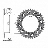 Звезда задняя Sunstar 1-4436-39
