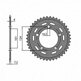Звезда задняя Sunstar 1-4442-38