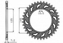 Звезда задняя Sunstar 1-4544-44