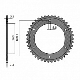 Звезда задняя Sunstar 1-4656-42