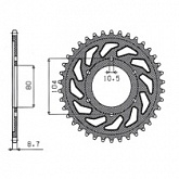 Звезда задняя Sunstar 1-5353-40