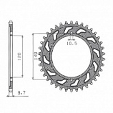 Звезда задняя Sunstar 1-5526-45