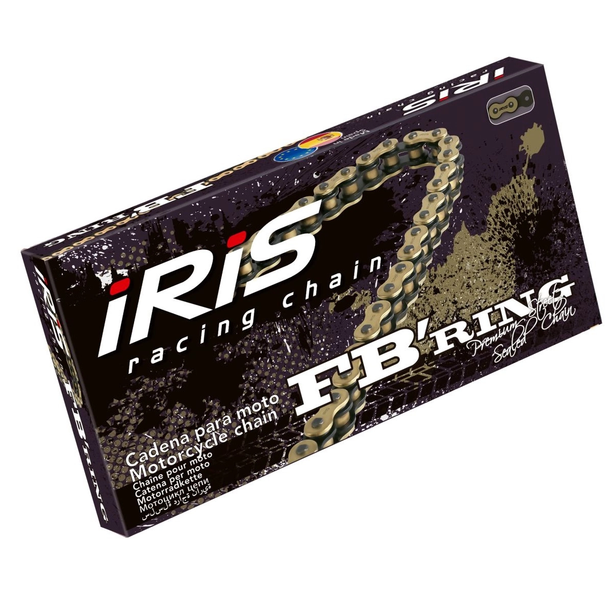 Замок ланцюга приводний Iris 520 G&B FB/1-ZJ Gold/Black