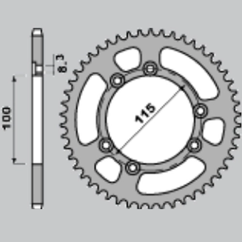 Зірка задня CHT 4423.50KE Silver