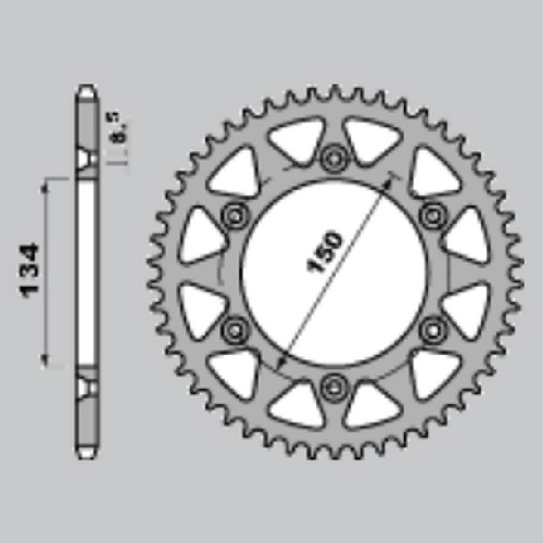 Зірка задня CHT 489.48EC Silver
