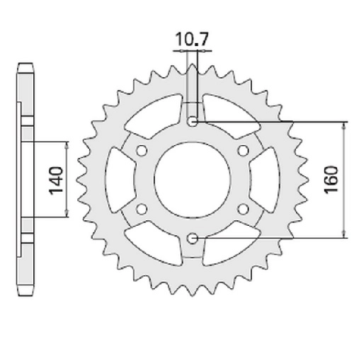 Зірка задня CHT 502.45K