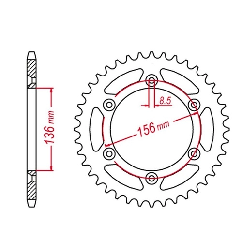 Зірка задня JR RMA702.48