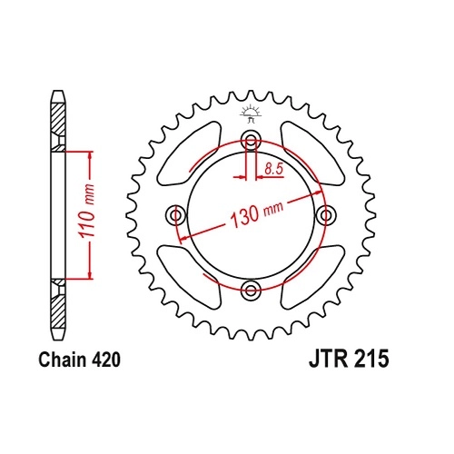 Зірка задня JT JTA215.50 Red