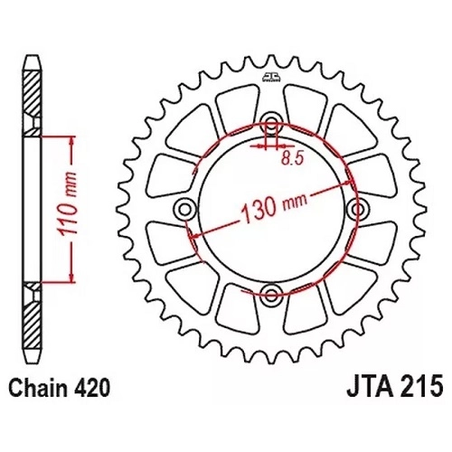 Зірка задня JT JTA215.56 Red