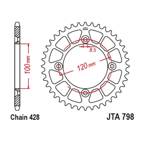 Зірка задня JT JTA798.47 Blue
