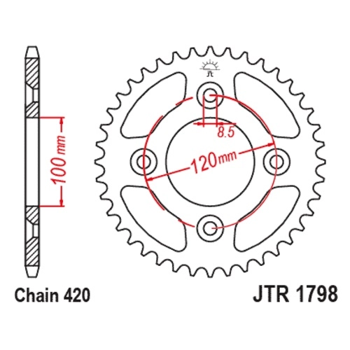 Зірка задня JT JTR1798.47