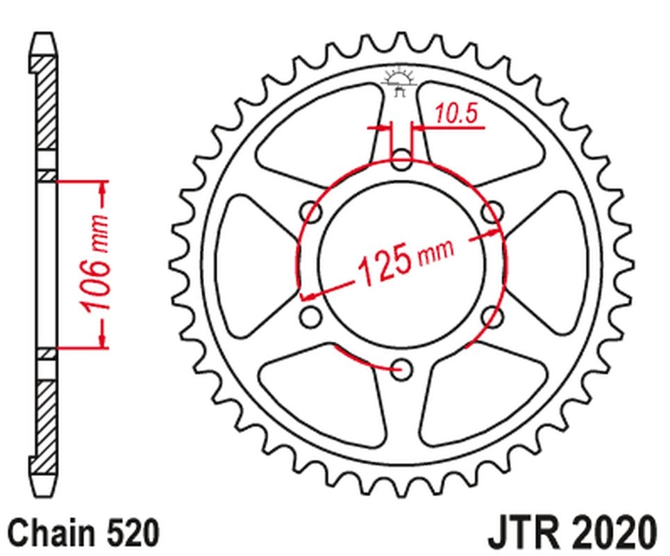 Зірка задня JT JTR2020.51