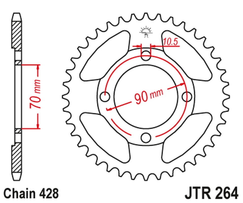 Зірка задня JT JTR264.45