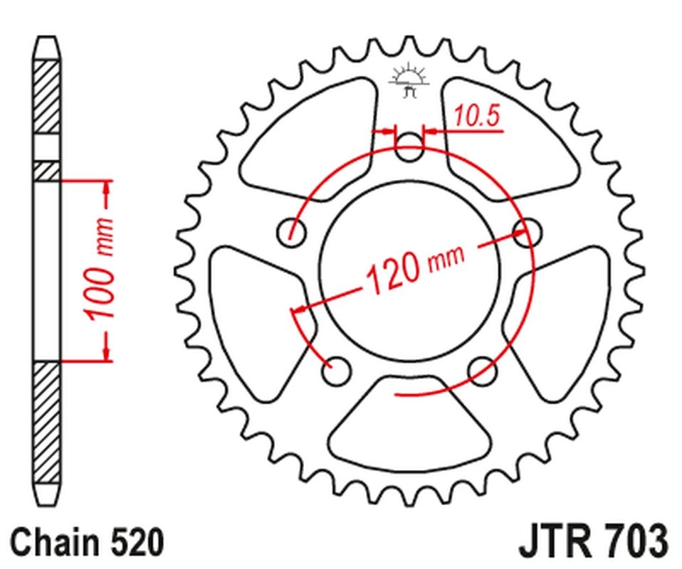 Зірка задня JT JTR703.42