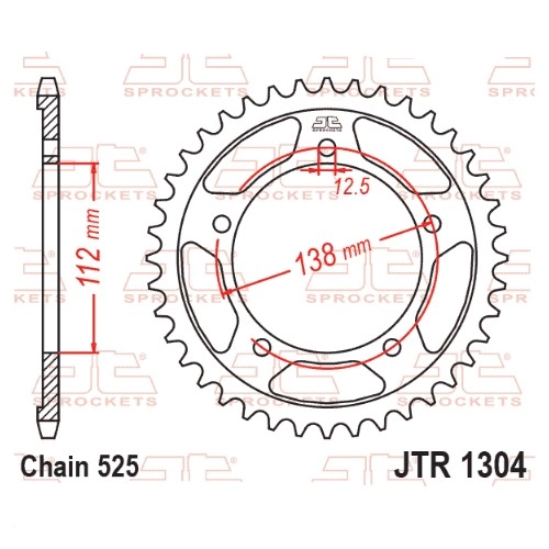 Зірка задня JT JTX1304.43 Gold