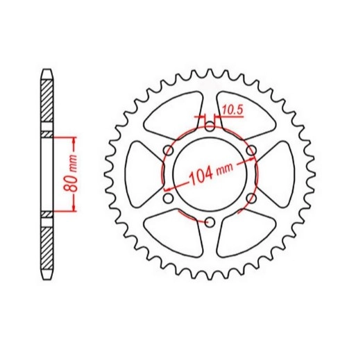 Зірка задня MTX Parts 11-163-43