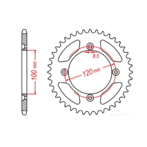 Зірка задня MTX Parts 11-209-48