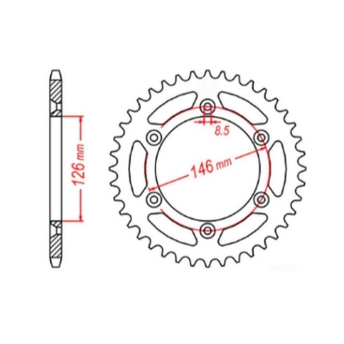 Зірка задня MTX Parts 11-402-44