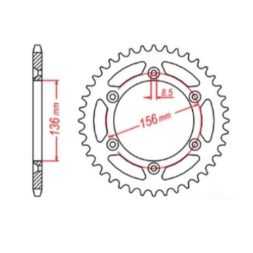 Зірка задня MTX Parts 11-415-45