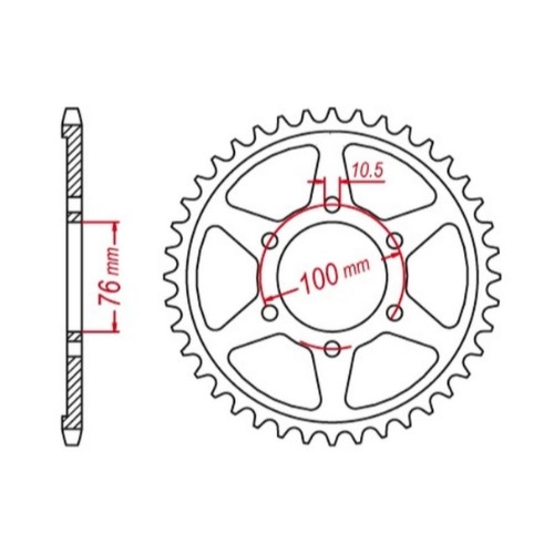 Зірка задня MTX Parts 11-476-42