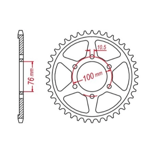 Зірка задня MTX Parts 11-476-45