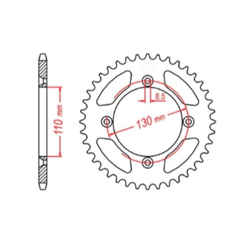 Зірка задня MTX Parts 11-4GC-49