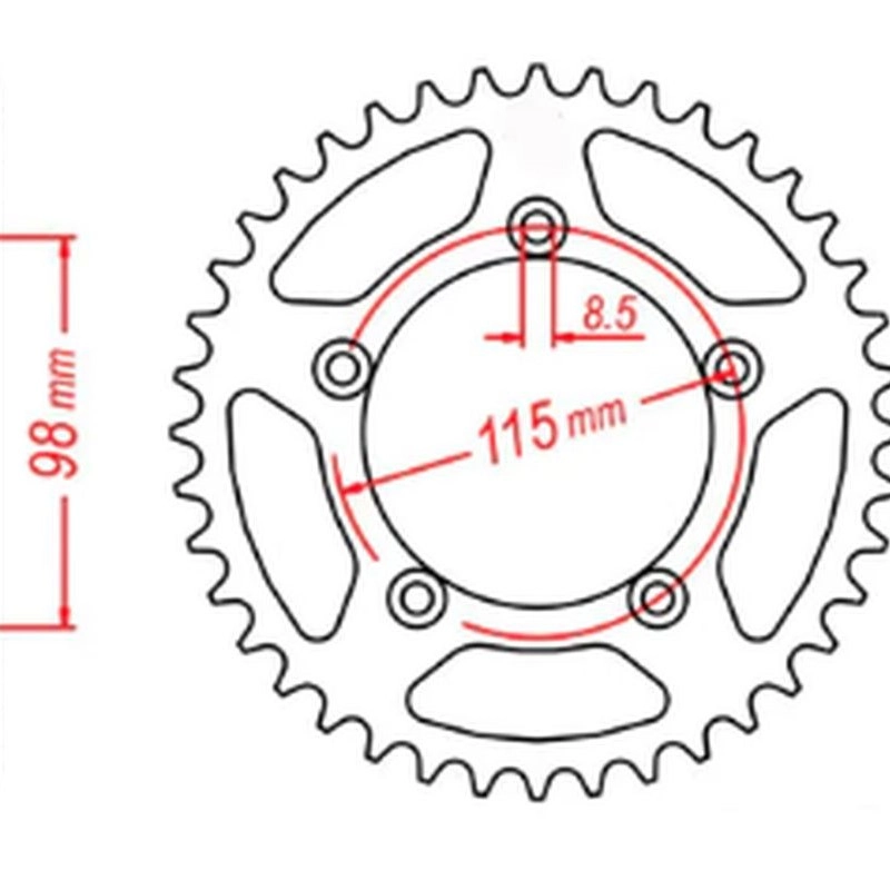 Зірка задня MTX Parts 11-KMX-48