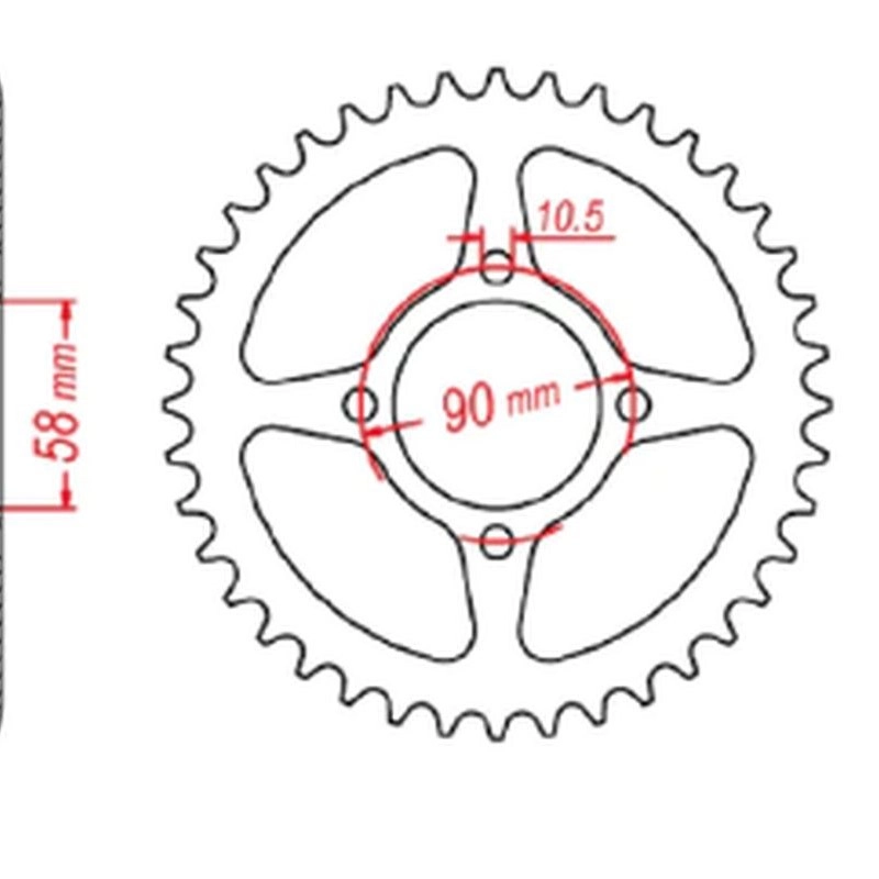 Зірка задня MTX Parts 11-KTY-45