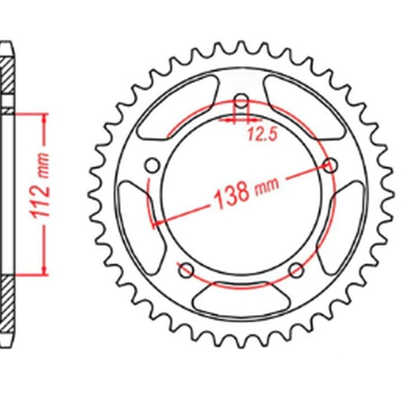 Зірка задня MTX Parts 11-MAS-43