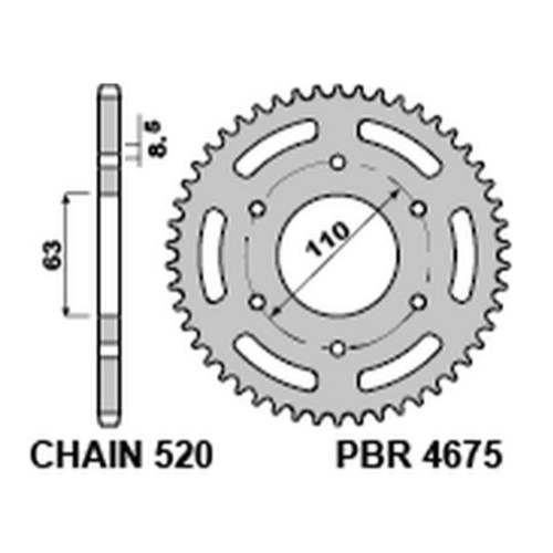 Зірка задня PBR 4675.43.C45