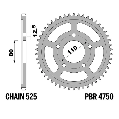 Зірка задня PBR 4750.42 C45