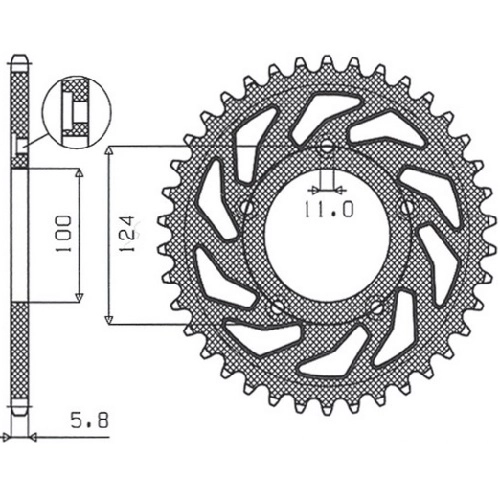 Зірка задня Sunstar 1-3437-38