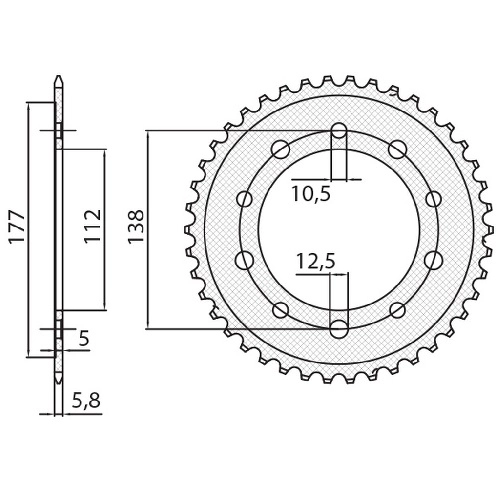 Зірка задня Sunstar 1-3485-38