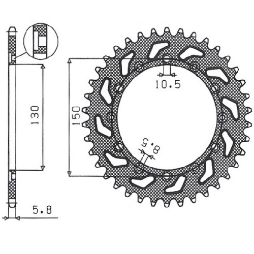 Зірка задня Sunstar 1-3612-49