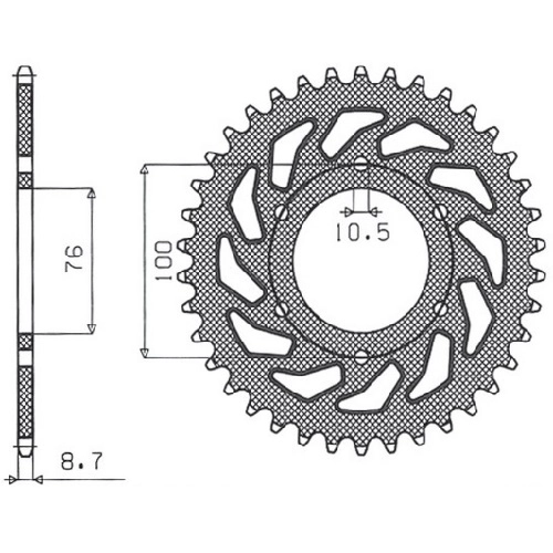 Звезда задняя Sunstar 1-6223-42