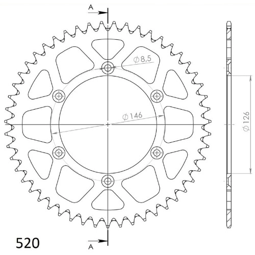 Зірка задня Supersprox RAL-808:51 Gold