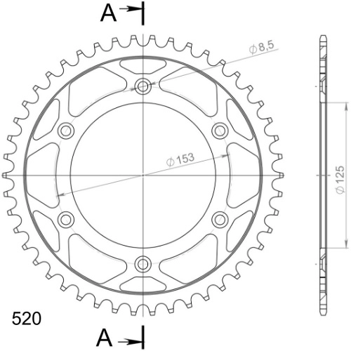 Зірка задня Supersprox RFE-210:46 Black