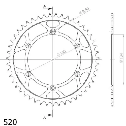Зірка задня Supersprox RFE-460:47 Black