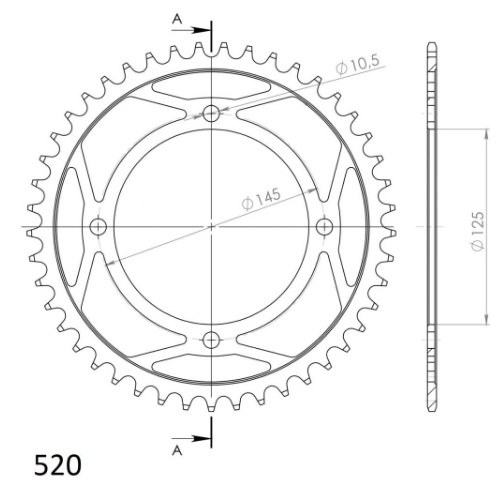 Зірка задня Supersprox RFE-857:46 Black
