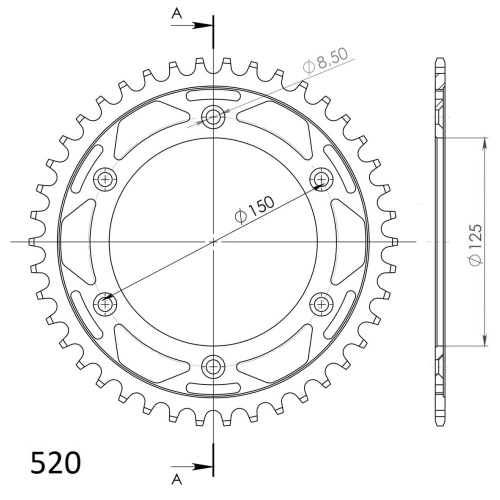 Зірка задня Supersprox RFE-990:47 Black