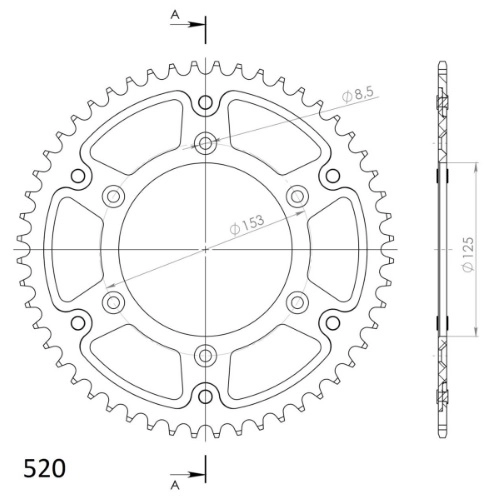 Зірка задня Supersprox RST-210:51 Gold
