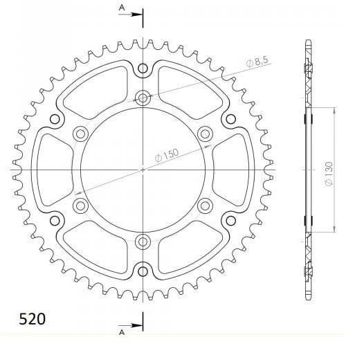 Зірка задня Supersprox RST-245:50 Blue