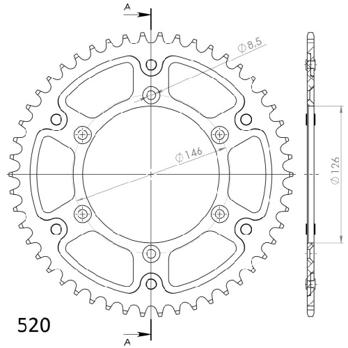 Зірка задня Supersprox RST-808:48 Gold